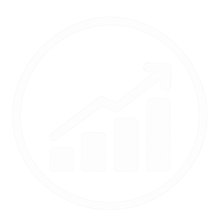 6.white circular growth chart icon