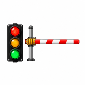 railroad crossing signal and barrier