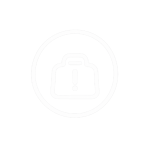 white alert briefcase icon