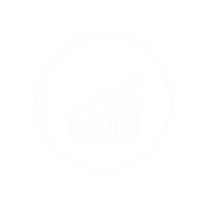 white growth analytics icon
