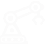 white robotic arm automation icon